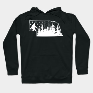 Nebraska Bigfoot American Flag Hoodie